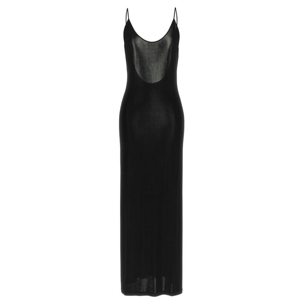 Saint Laurent Black Viscose Long Women's Dress